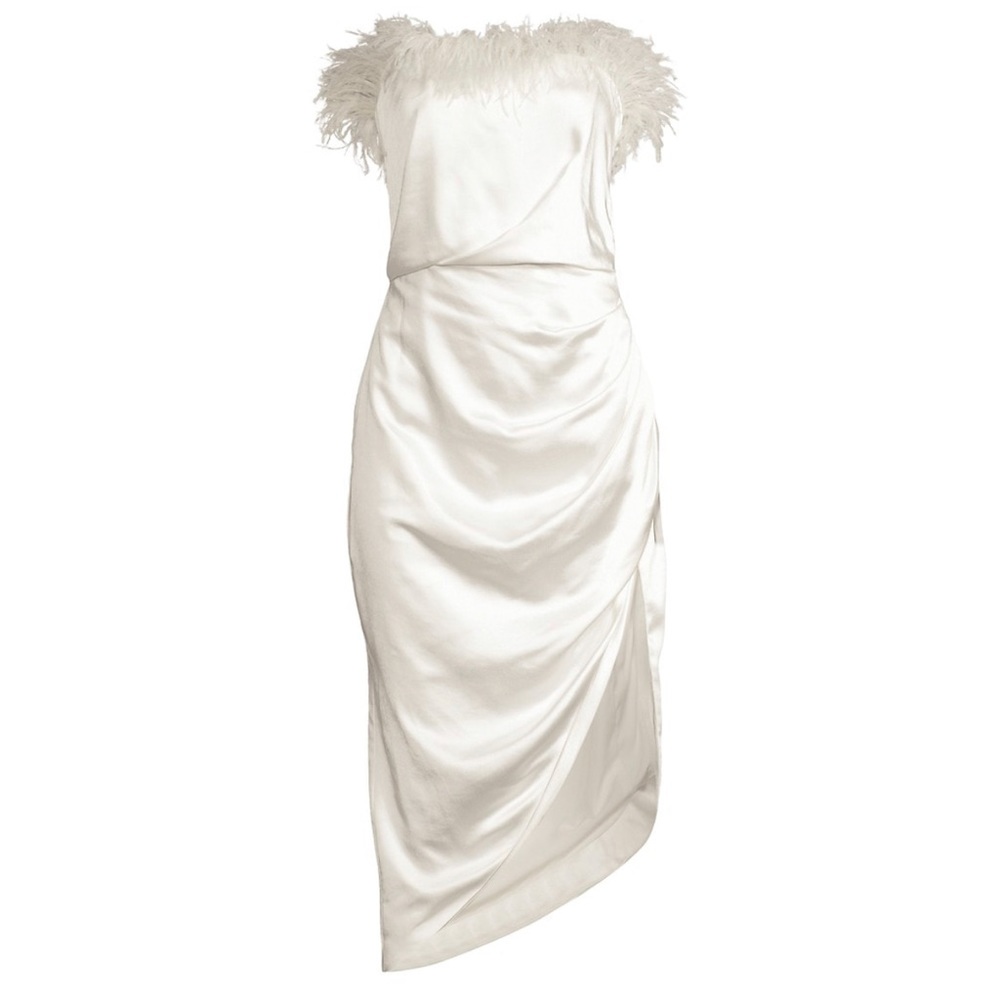 Elliatt Reani Strapless Feather-Embellished Dress